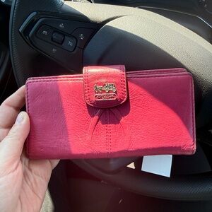 Coach Pink Leather Wallet